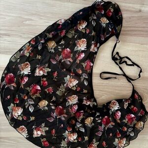 Floral Black Sheer ballet skirt